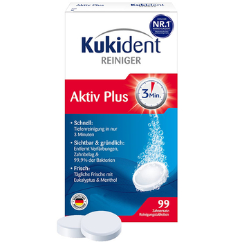 Kukident Active Plus tabletki do czyszczenia protez 99 szt