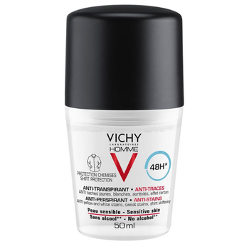 Vichy Homme antyperspirant w kulce przeciw śladom na ubraniach 48H 50 ml