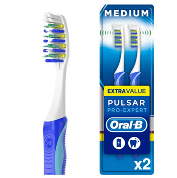 Oral-B szczoteczki do zębów Pulsar medium z zasilaniem bateryjnym 2 szt