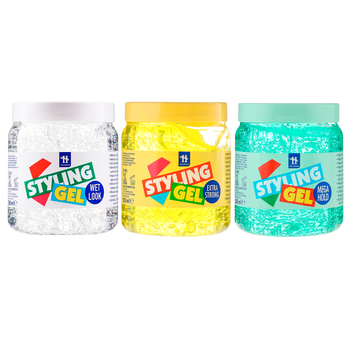 Hegron żele do modelowania Wet Look + Mega Hold + Extra Strong 3x500 ml