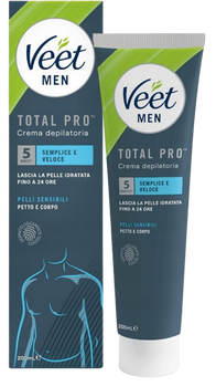 Krem do usuwania włosów depilacji VEET Men Total Pro Skóra Wrażliwa 200 ml