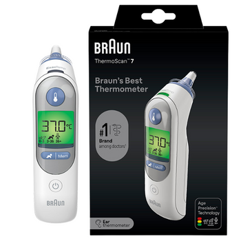 Termometr douszny Braun ThermoScan 7 IRT6520WE +21 kapturków