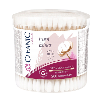 Cleanic Pure Effect kosmetyczne patyczki do uszu i makijażu 200 szt