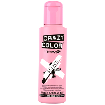 Crazy Color półtrwały krem koloryzujący do włosów Silver 027 100 ml